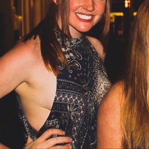 Free People Breezy High Neck Open Back Dress